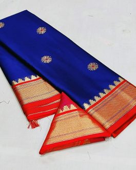 Maharani Sico Paithani Blue and Red