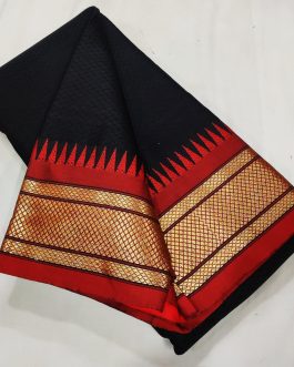 Katki Khan Saree Black and Red