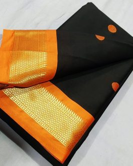 Dollar Sico Silk Paithani Black and Orange