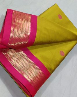 Dollar Sico Silk Paithani Musterd Yellow and Pink