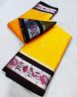 Lotus Sico Silk Paithani Yellow