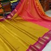 paithani border sico yellow pink