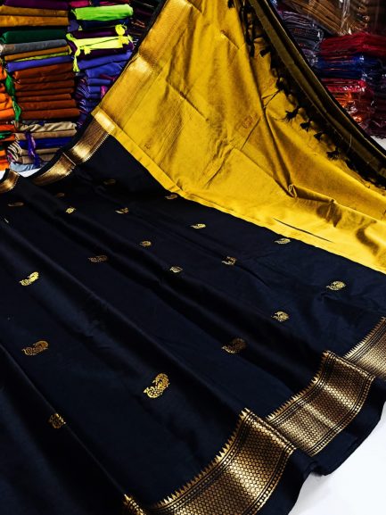 paithani border sico black yellow