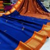 paithani border sico blue orange