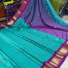 paithani border sico sky blue purple