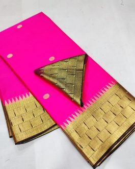 Triple Muniya Silk Paithani Pink