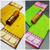 muniya silk combo musterd yellow parrot