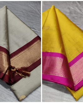 Combo Of Paithani Border Sico Gray and Musterd Yellow