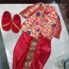 Brocade Silk Paithani baby red dress red