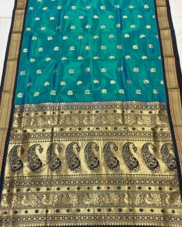 Mango Kadiyal Semi Paithani | See Green and Black